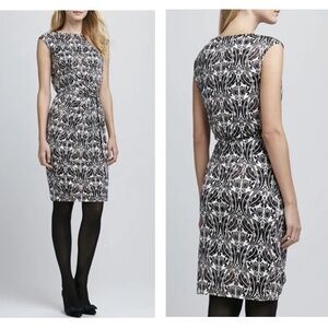 Tory Burch Black and White Sleeveless Sheath Dress